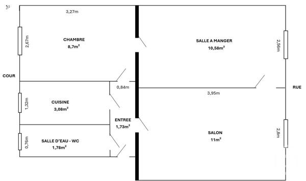 Appartement F2 à vendre  2 pièces - 37 m2 LEVALLOIS PERRET - 92