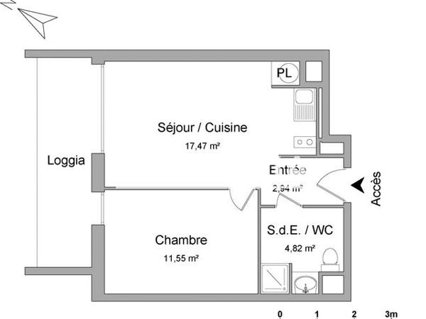 Location Appartement 2 pièces 36.78 m² - 9 IMPASSE LILIANE DESGRAVES Toulouse 31500