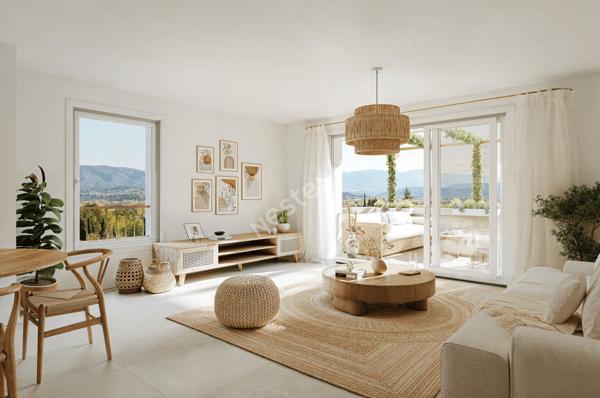 Appartement contemporain de plain-pied, 3 pièces, 2 chambres, 65.4 m2