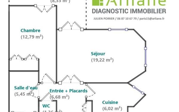 Appartement à vendre    2 pièces • 51,52 m2 Paris 15