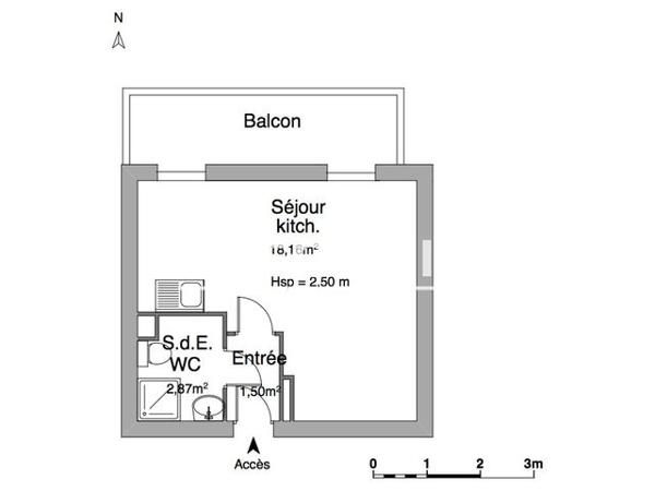 Location Studio 22.53 m² - 6 RUE BAYEUX Toulouse 31300