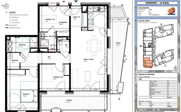 Appartement de 92 m²