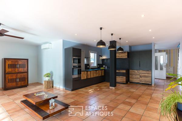 Maison familiale contemporaine avec piscine et studio indépendant