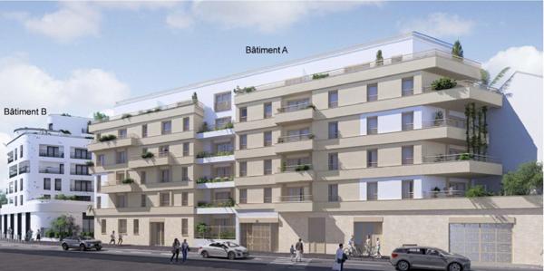appartement T5 neuf à vendre ASNIERES SUR SEINE (92), surface hab. 96.36 m2 + balcon 8.43 m2 + park s-sol.