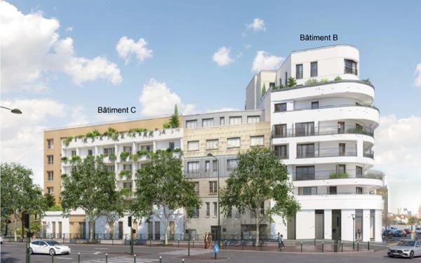 appartement T5 neuf à vendre ASNIERES SUR SEINE (92), surface hab. 96.36 m2 + balcon 8.43 m2 + park s-sol.