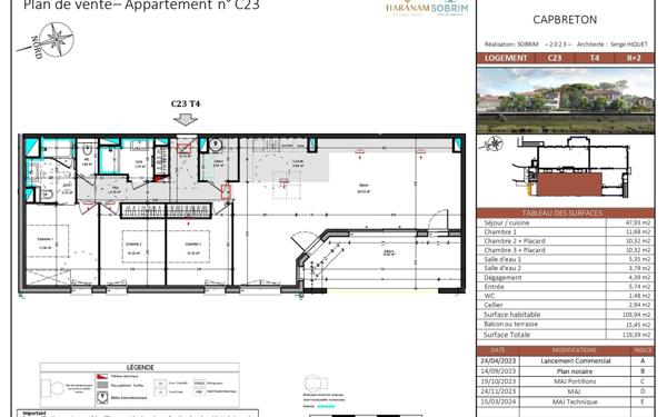 Appartement à vendre    4 pièces • 97 m2 Capbreton