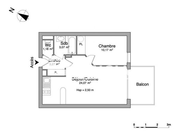 Location Appartement 2 pièces 41.76 m² - 5 RUE BERNARD DE CLAIRVAUX Pau 64000