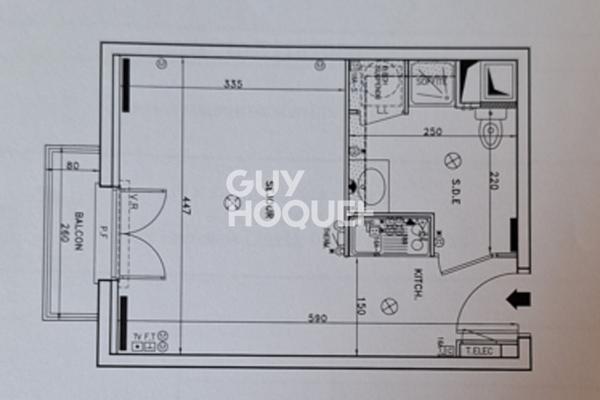 Appartement à vendre de 1 pièce de 25 m²