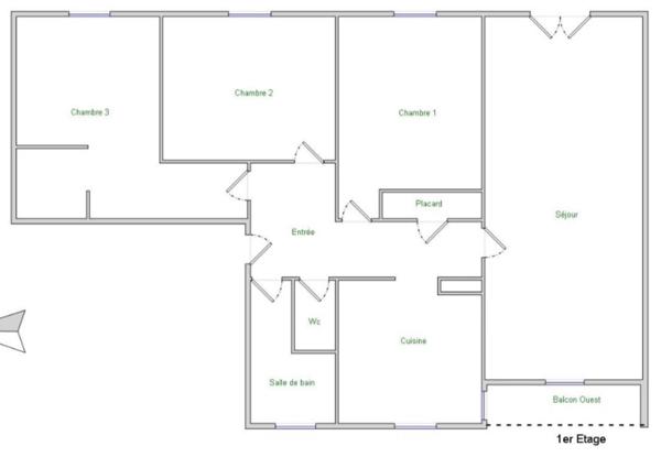 Au calme, appartement familial 3 ou 4 chambres