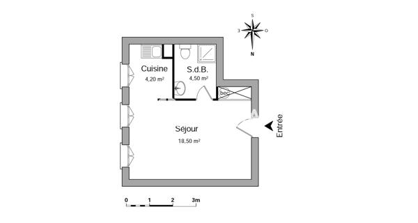 Location Studio 27.2 m² - Saint-maurice 94410