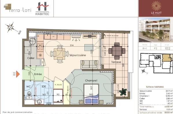Appartement (neuf) à vendre 2 pièces 45 m² Nîmes