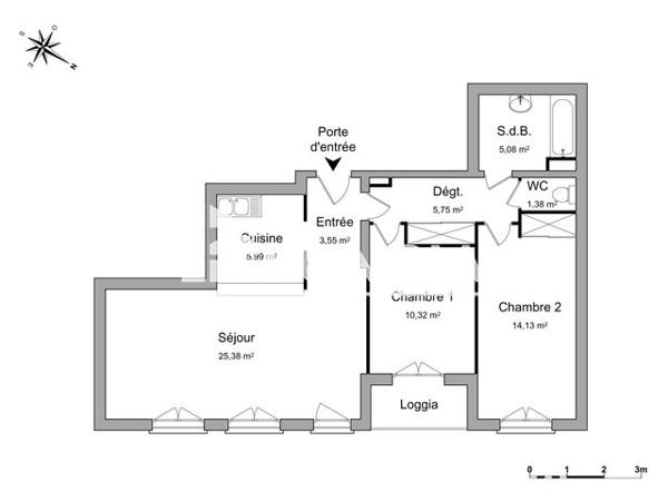Location Appartement 3 pièces 71.58 m² - 33 FAUBOURG DE SAVERNE Strasbourg 67000