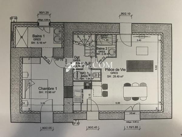 Maison 4 pièce(s) 1 chambre(s) 70 m²