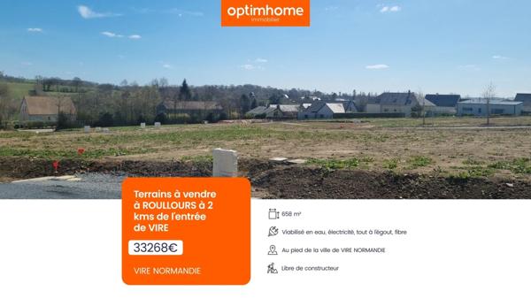 Terrain à vendre de 658,00 m² ROULLOURS (14) - VIRE NORMANDIE