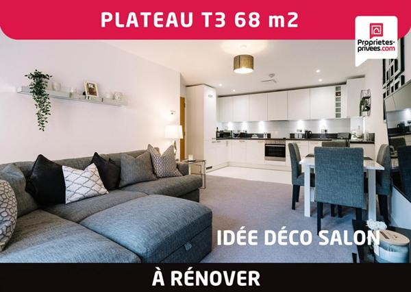 Plateau appartement 3 pièces 68 m2 à rénover - Amiens Saint- Maurice