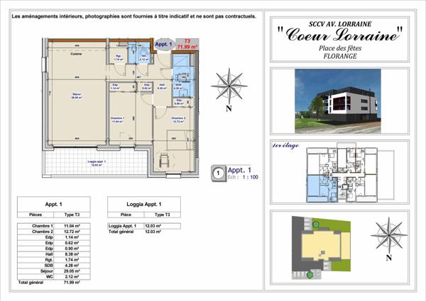 Appartement à vendre    3 pièces • 71,99 m2 Florange