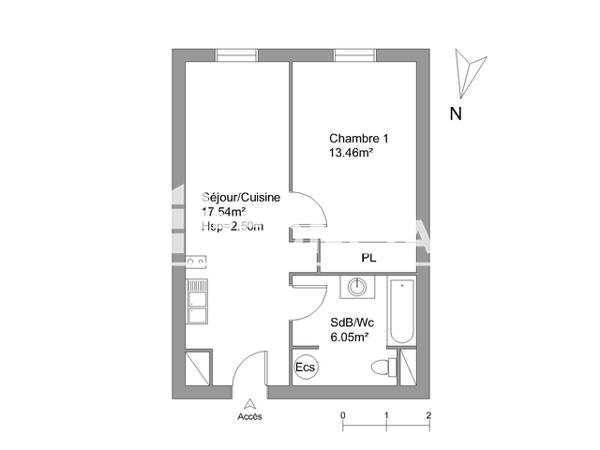 Location Appartement 2 pièces 37.05 m² - 10 QUAI AUX VIVRES Rochefort 17300