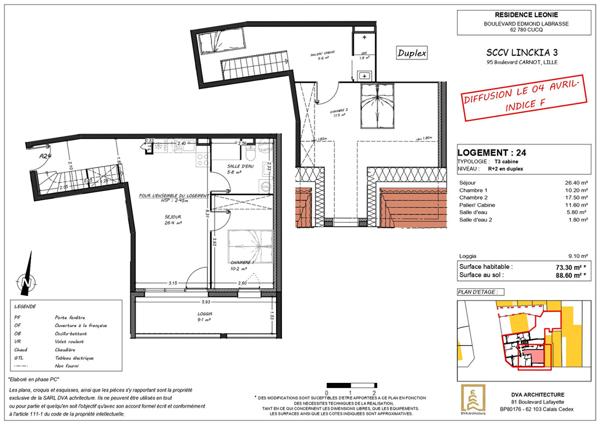 Appartement Stella 3 pièces + cabine 73.30 m²
