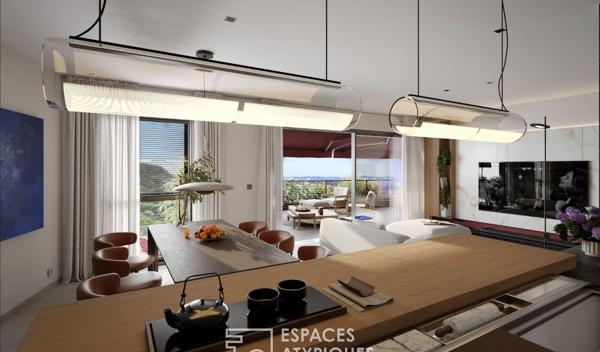 Appartement atypique avec terrasse, vue mer et commerces à pied
