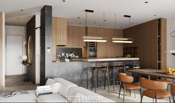 Appartement atypique avec terrasse, vue mer et commerces à pied