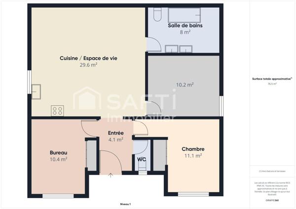 Bel appartement 3 chabres,terrasse.