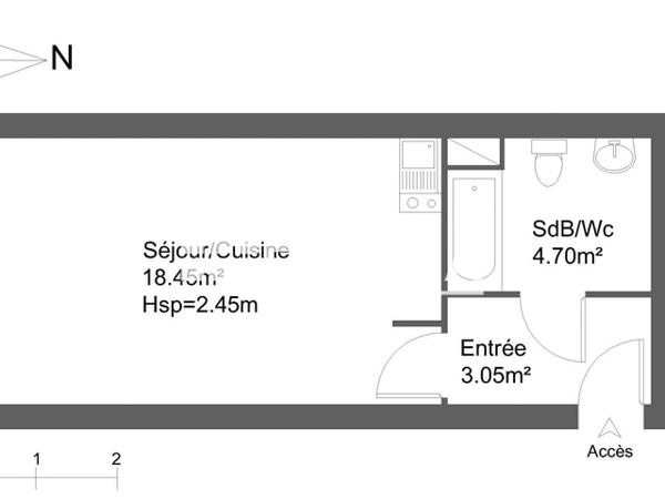 Location Studio 26.2 m² - 4 RUE D'ARTOIS Blois 41000