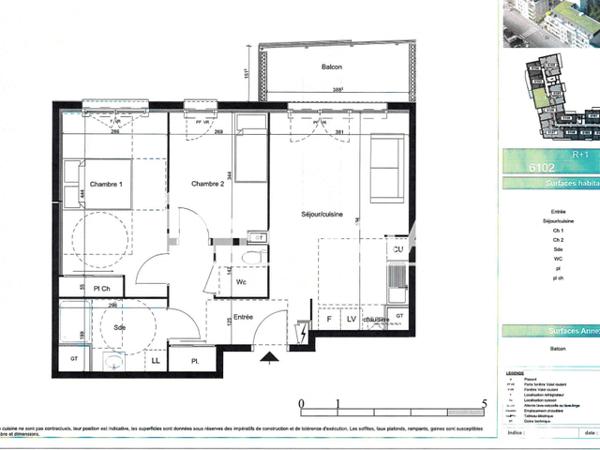 Location Appartement 3 pièces 58.73 m² - 20B RUE BLAISE PASCAL Rouen 76100
