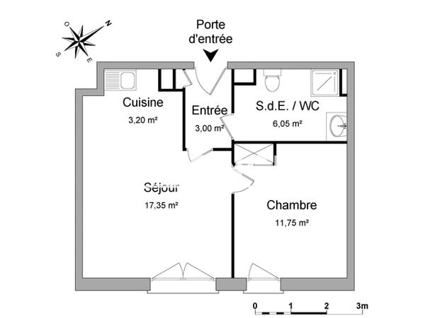 Location Appartement 2 pièces 41.35 m² - 2 RUE DES TEINTURIERS Le Petit Quevilly 76140