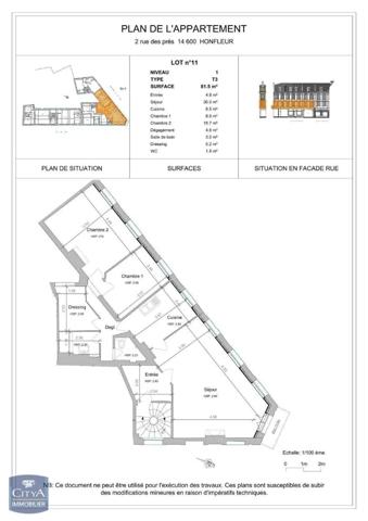 Appartement à louer 3 pièces 82.73m²