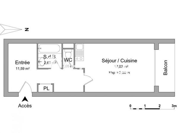 Location Appartement meublé 2 pièces 32.36 m² - 45 AVENUE DU LAZARET La Rochelle 17000