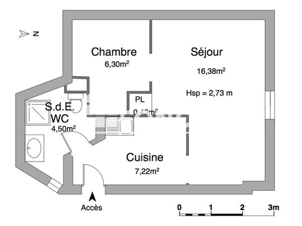 Location Appartement 2 pièces 34.83 m² - 120 AVENUE BOLLEE Le Mans 72000