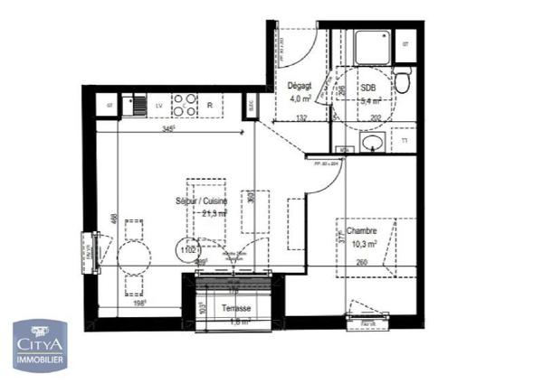 Appartement à louer 2 pièces 41m²
