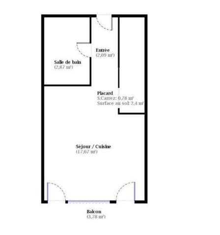 Studio 1 pièce de 26 m² à LA MONGIE (65200)