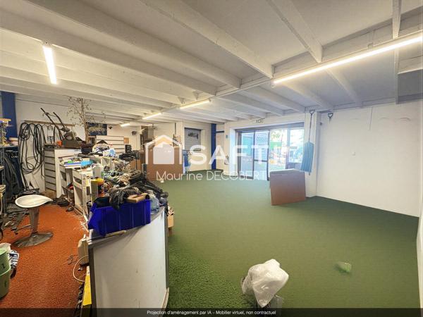Ensemble immobilier comprenant 1 local commercial et un appartement sur un axe principal
