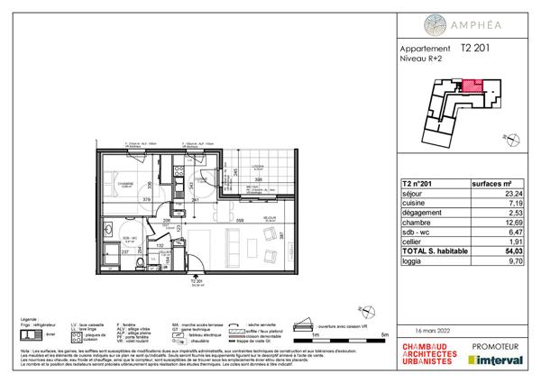 Appartement 2 pièces 54 m2