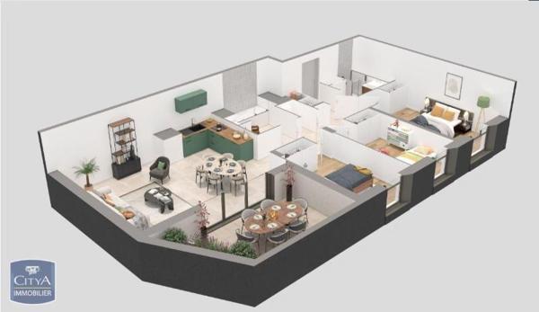 Vente appartement Roanne (42300) 4 pièces 83.38m²