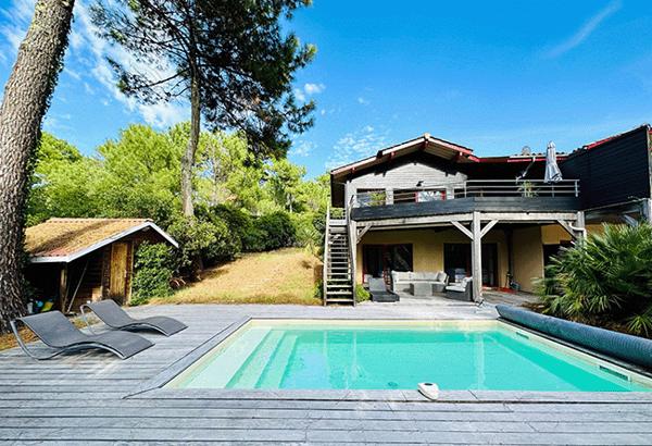 Cap Ferret plage des Américains / jetée Bélisaire, ravissante villa bois 72 m2 / 3 chambres + pisc
