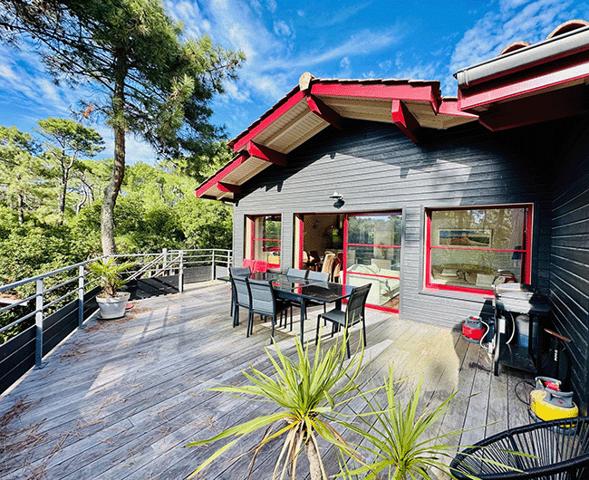 Cap Ferret plage des Américains / jetée Bélisaire, ravissante villa bois 72 m2 / 3 chambres + pisc