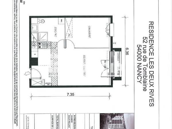 Location Appartement 2 pièces 44.97 m² - 52 RUE DE TOMBLAINE Nancy 54000