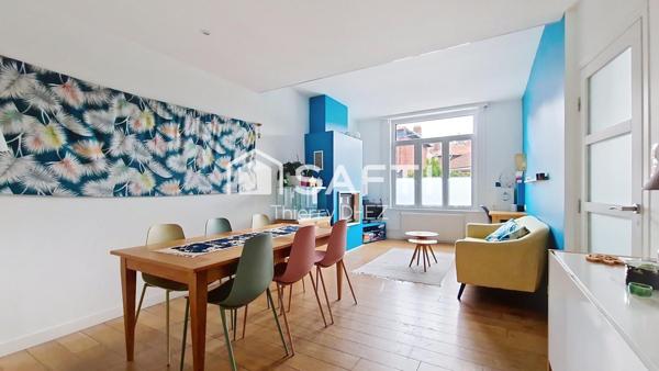 Maison lumineuse et soignée, 110 m² habitables, 5 chambres, proche parc Barbieux et métro