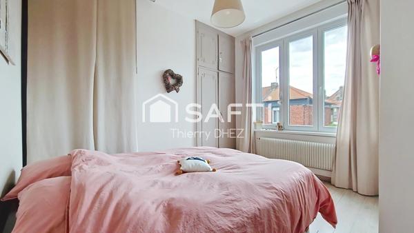 Maison lumineuse et soignée, 110 m² habitables, 5 chambres, proche parc Barbieux et métro