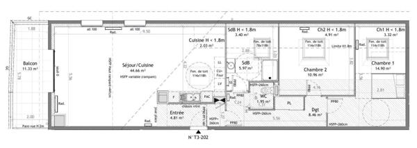 T3 au centre de Bonnefamille