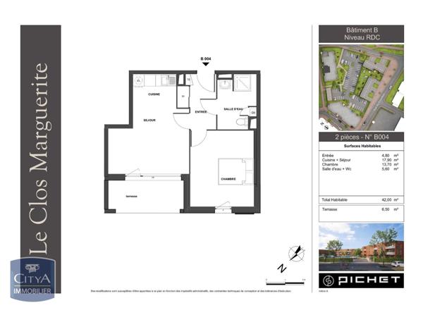 Appartement à louer 2 pièces 42m²