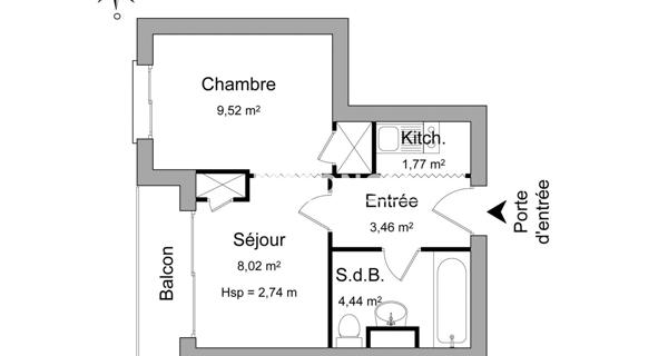 Location Studio meublé 26.57 m² - Tarbes 65000