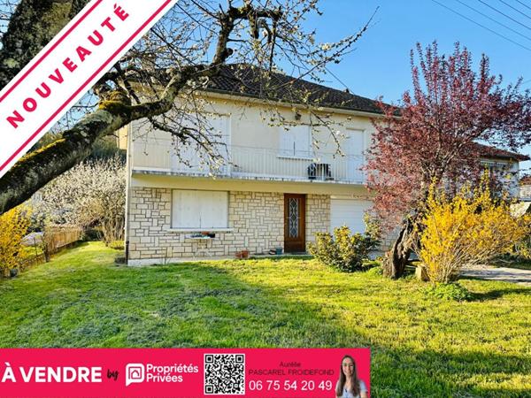 179 900 Euros // SAINT-CÉRÉ (46400) - MAISON 154 m² +COMBLES - 4 CHAMBRES - JARDIN CLOS & GARAGE - PROXIMITÉ CENTRE-VILLE