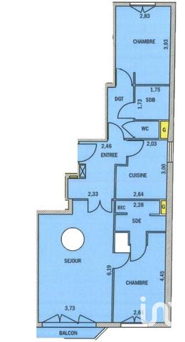 Appartement à vendre 3 pièces 70 m² Puteaux