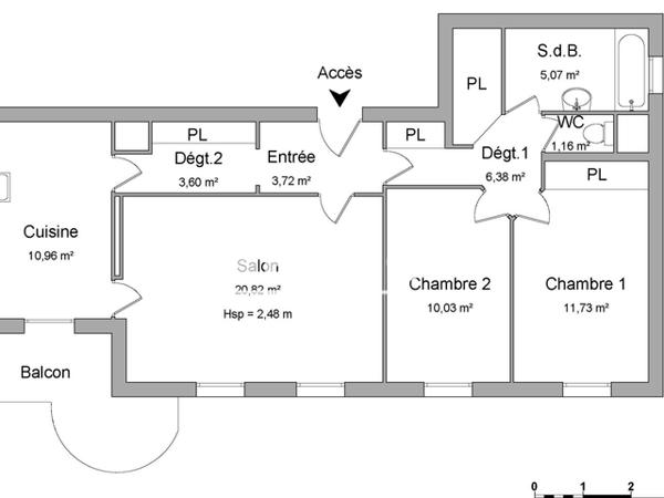 Location Appartement 3 pièces 73.47 m² - LE ZENITH Grenoble 38100