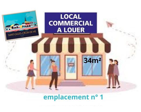 Location boutique/local commercial 34 m² Saint-Gilles-Croix-de-Vie