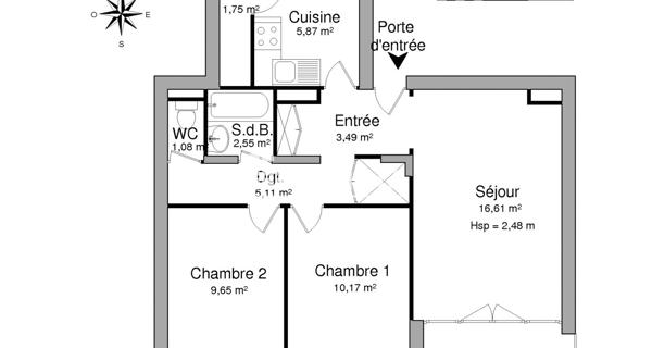 Location Appartement 3 pièces 56.28 m² - Eaubonne 95600