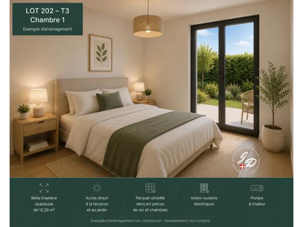 ENTRELACS (ALBENS) – T3 NEUF AVEC JARDIN PRIVATIF DE 96 M² ET GARAGE